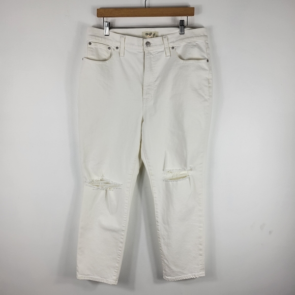 New Madewell Perfect Vintage Crop Distressed High Waist Button Fly Jeans - Picture 2 of 12